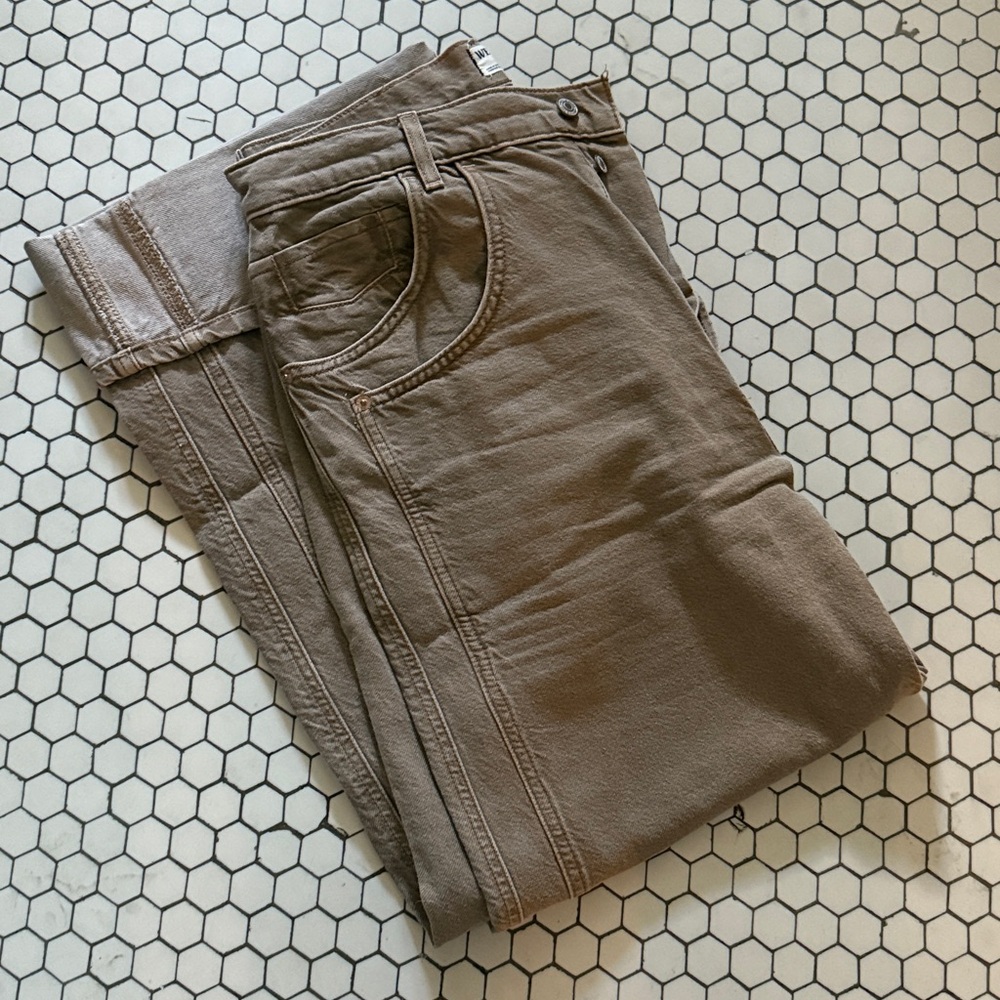We The Free Beige Cuffed Boyfriend Jeans - Picture 5 of 6